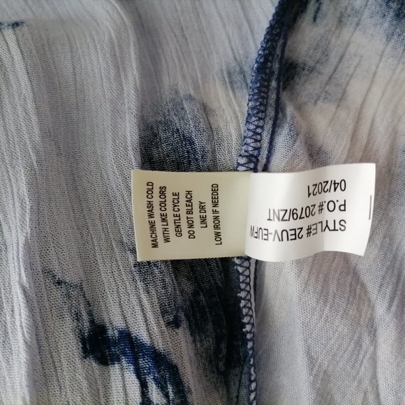 Self Esteem Girls Blue White Sleeveless Square Neck Tie Dye Tank Top Size L - Picture 7 of 7